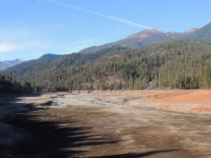 Taken in Feb. 2014, this is Trinity Lake, a major California reservoir with water storage capacity of three billion cubic meters (2,448,000 acre-feet.) Photo by: Tim Reed with the USGS California Water Science Center