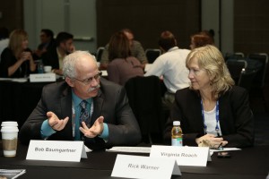 Attendees discuss stormwater sector challenges and opportunities during the first National Stormwater Summit hosted by the Water Environment Federation. Image credit: Oscar & Associates