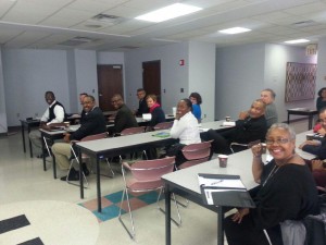 A group of Columbus small business owners gather at Columbus Urban League to learn about Blueprint contracting opportunities. Businesses included small engineering, construction, and landscaping firms. Image courtesy of the City of Columbus.