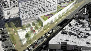 BAM South a new construction project in Brooklyn by Two Trees Management that will feature an extensive green roof system. Image credit: Two Trees Management